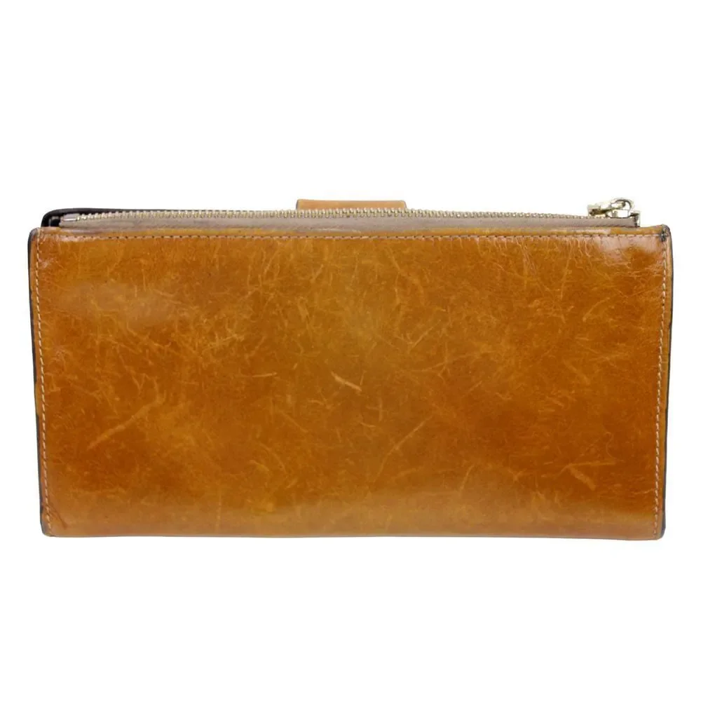 HANDCRAFTED TAN BROWN GENUINE LEATHER ID CARD COIN BILL HOLDER BIFOLD WALLET